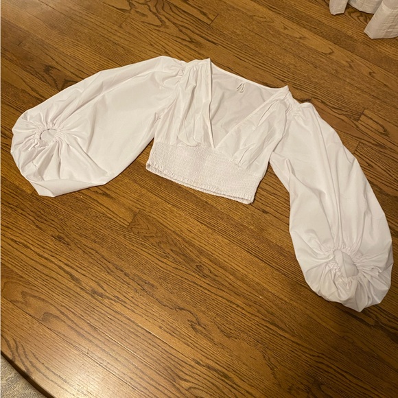 balloon sleeve crop Top - Picture 6 of 7